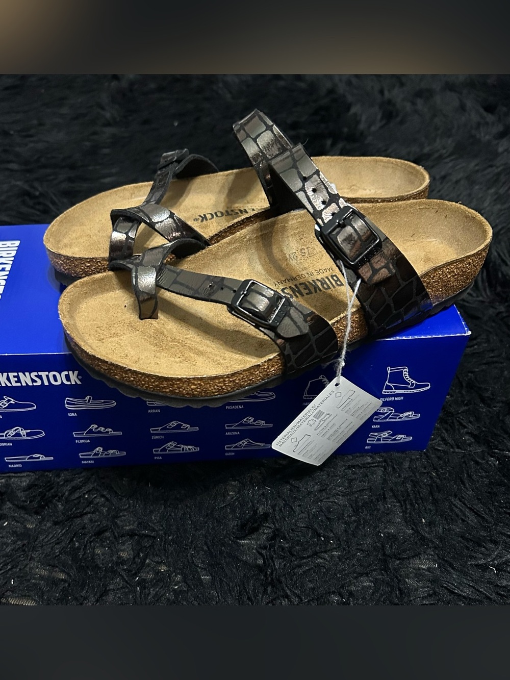 BIRKENSTOCK Mayari black metallic gladiator sandals slippers shoes eur 38 new